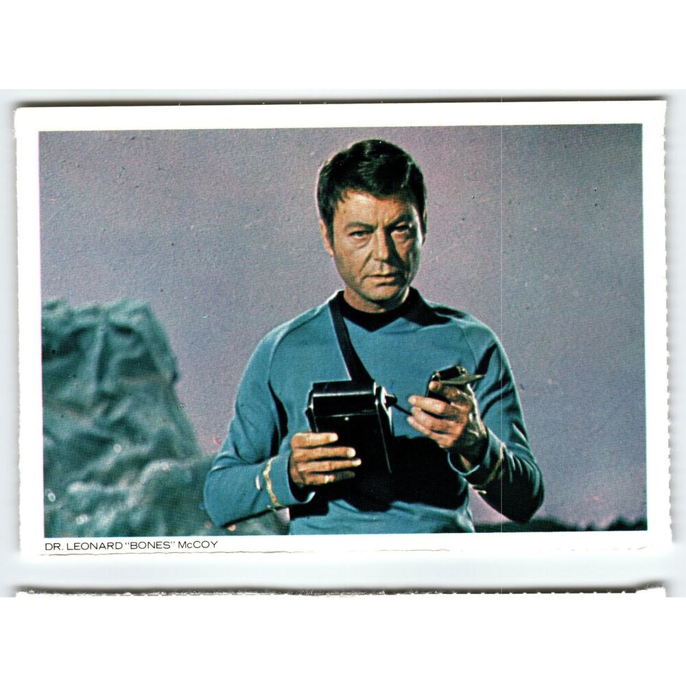 Vintage 1977 Star Trek Dr. Leonard 'Bones' McCoy Chrome Postcard